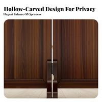 Foldable Design Chinese Design Folding Screen Solid Wood Frame Semi-Hollow Partition Screen Installation-No Assembly Wooden Fretwork Room Divider Space-Saving for Apartment Dwellers, Interior Designers, Business Owners, Entryway, Bedroom, Restaurant