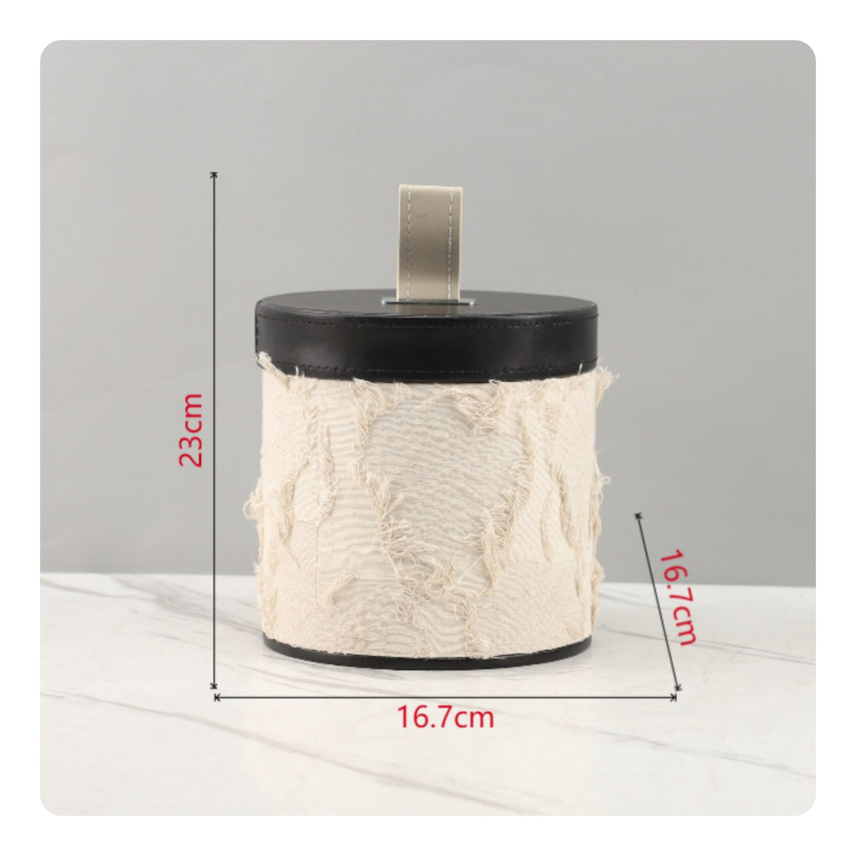 Decorative Trinket Box Modern Style Round Jewelry Box with Lid Velvet Lined Cylindrical Storage container for Cloakroom