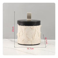 Decorative Trinket Box Modern Style Round Jewelry Box with Lid Velvet Lined Cylindrical Storage container for Cloakroom