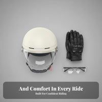 3C Certified Electric Motorcycle Half Helmet All-Season Large Size Safety Helmet Comfortable Fit Safety Headwear Quick Release Buckle for Men, Women, Commuting, City Riding
