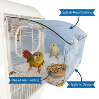 Bird Bath for Cage, Multi-functional Bird Bath Tub, Parrot Bath Tub Bird Water Bowl, Budgie Shower Food Feeder Holder Tray, Bird Cage Accessories