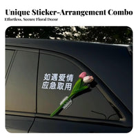 Romantic Themed Blossom Flower Sticker Witty Slogan Emergency Love Flower Decal Easy Installation for Young Adults, Vehicle Exterior