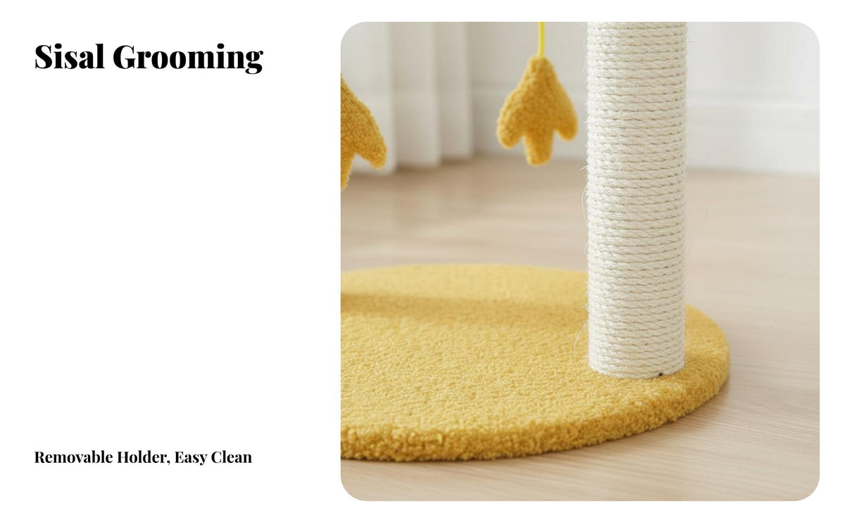 Washable Feline Tree with Scratching Posts Easy to Clean Chick-Themed Feline Condo Allall-Encompassing Pet Furniture Dangling Toys for Indoors, Apartment, Living Room, Bedroom