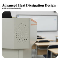 Multimedia Lectern Unified Intelligent Design Presentation Stand Unified Cable Management Steel Teacher Desk for Lecturers, Classroom, Training Center