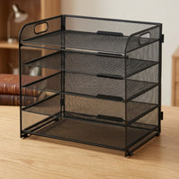 Desk Organizer with Pull-out Trays Space-Saving Paper Sorter Sturdy