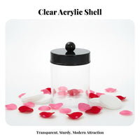 Ear Bud and Pad Canister Dustproof Lids Acrylic Ball Holder Versatile Clear Vanity Jar with Lid for Adults, Washroom, Bedroom, Kitchen