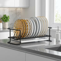 Small Dish Rack and Single Layer Cabinet Organizer, Stainless Steel Dish Rack for Kitchen Counter, Modern Minimalist Space Saving Cabinet Insert