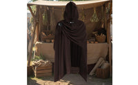 Long Hooded Cloak Asymmetrical Cloak with Hood Draped Cape with Hood Textured for Cosplayers, Actors, Cosplay, Halloween, Theater, Photoshoots