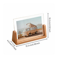 Freestanding Design U-Shaped Wood Base Photo Frame Easy to Use Frameless Picture Holder for Desk Decor