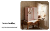 Miniature Paper Wardrobe Vintage Design BJD Doll Armoire 1/12 Scale Doll Closet Realistic Design Miniature Wardrobe Handmade