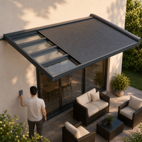 Automatic Aluminium Alloy Awning, Retractable Waterproof Awning for Patio & Terrace Outdoor
