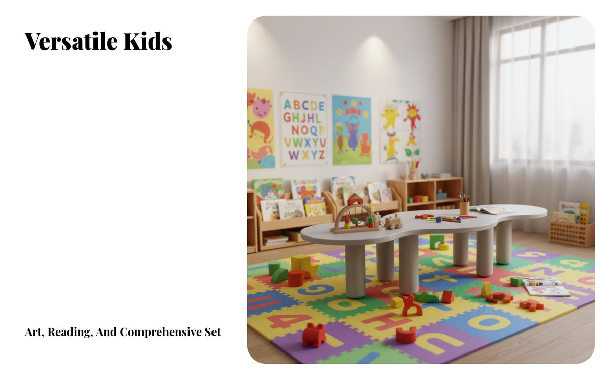 Kindergarten Activity Table and Chairs Child-Friendly Preschool Furniture Set Versatile children's Play Table and Chairs for Preschoolers, Educators