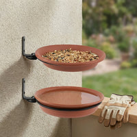 Hanging Bird Feeder with built-in Perch, Outdoor Tray for Garden Decor, Red Garden Bird Feeder for outdoor Bird Feeding and Outdoor Decor