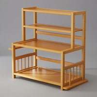 Countertop Shelf Organizer Space-Saving Kitchen Countertop Rack Compact Wooden Storage Rack for Apartments