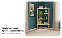 Space-Saving Design Tiered Corner Shelf Versatile Use Unrestrictedstanding Multi-Tier Rack Stable Construction Bookshelf Easy Assembly for Apartment Dwellers, Homeowners, Office Workers, Narrow Spaces, Small Areas, Study Room, Bedroom