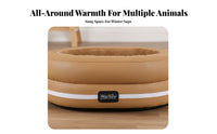 Heated Pet Lounger Removable and Cleanable Heated Donut Bed Adjustable Temperature Heat-Generating Pad for Dog Owners, Indoors, On the Floor