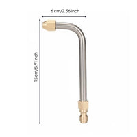 Stainless Steel High Pressure Rod Rust Resistant Bent Pressure Washer Lance 360-Degree Rotation Quick Connect Angled Rod for Homeowners