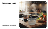 Pasta Boiling Basket Multipurpose Stainless Steel Mesh Strainer Hot Pot Skimmer Versatile Deep Frying Basket Long-Lasting