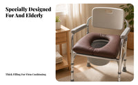 Leather-Like Cover Padded Circular Seat Insert Cushioned Toilet Seat Cushion