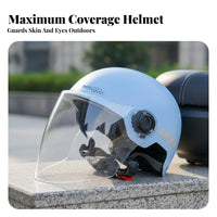Breathable Protection Helmet Adjustable Fit Summer Helmet with Face Visor Shock Resistant Safeguarding Headwear Quick Release Buckle for Scooter Riders, Commuters, Daily Commute, Commuting, City Riding, Leisure Rides