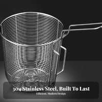 Hanging Hook Design Stainless Steel Mesh Basket Antirust Mesh Pasta Strainer Food Grade Hot Pot Basket Long-Lasting for Chefs, Restaurant