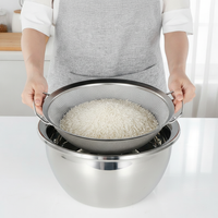 Stainless Steel Strainer Bowl with Lid for Kitchen, Multi-purpose Washing and Draining Basket