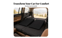 2 Pieces Flat Vehicle Top Rear-Seat Wedge Pad Sloped Sides Rear-Seat Leveling Pad Black Vehicle Gear Rectangular