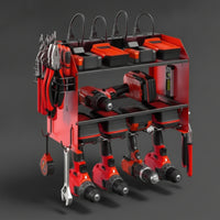 2-Tier Power Tool Organizer Heavy-Duty Drill Holder Multi-Functional Wall Mount Tool Rack Sturdy for Workshop