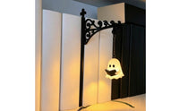 Lamp Statue with Ghost Reading Book Bookish Ghost Figurine Lamp Shelf Light with Bracket Spooky-Cute Cozy for Readers, Bookshelf