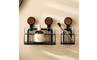 Washroom Suction Organizer Drill Installation Wall Mounted Storage Box Removable Suction Washroom Organizer for Renters, Students, Kitchen