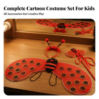 Bee Costume Set Stage Prop Glide Attachments Outfit Performance Wear 4 Piece Costume for Girls, Preschoolers, Dance Recital, Pretend Play