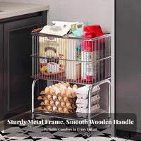 Mobile Storage Trolley Large Capacity 2-Tier Rolling Cart 2 Tier Laundry Cart Lockable Casters Metal Clothes Hamper Wheels