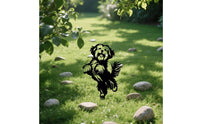 Metal Canine Yard Stake Upright Pose Dog Silhouette Stake Raised Tail Puppy Silhouette Decor