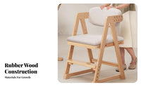 Solid Wood Frame Adjustable Wooden Desk Chair Ergonomic Design Adjustable Desk Chair Low Formaldehyde Student Seat Stable Base for Students, Kids 6-12, Parents, Study Room, Bedroom, Home, Kitchen