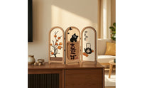 Oriental Tabletop Folding Screen Decorative Folding Screen with Three Panels Compact Decor Traditional for Home Decorators, Tea Table, Sideboard