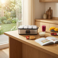 Transparent Lid Countertop Yogurt Appliance Silver Digital Yogurt Appliance Black Trim Timer Control