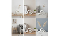 3D-Printed Flower Holder with Open Channel Curved Sculptural Flower Holder Minimalist Decor Matte for Decorators
