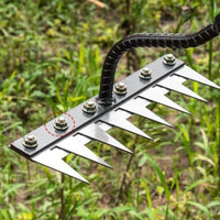 2 in 1 Garden Hand Rake Multi-Tine Hoe Rake Soil Loosening Cultivator for Farmers, Gardeners, Farm, Yard Planting Weeding