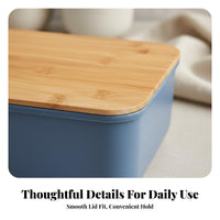 Bread Box with Cutting Board Lid 2-in-1 Design Large Bread Storage Container Food Grade Material Pastry Storage Box for Pantry, Bakery, Cafe