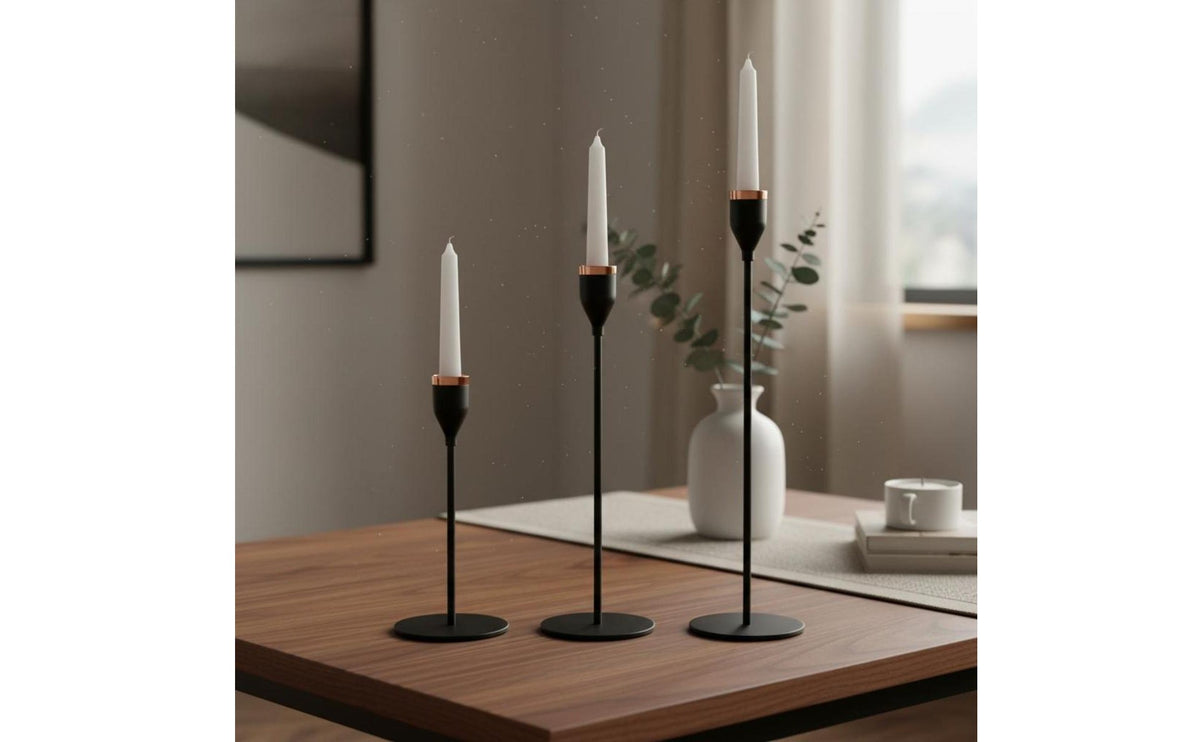3 Pieces Taper Candle Holder Set Table Centerpiece Modern Metal Candlestick Minimalist Design Candle Holder for Restaurant