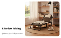 Foldable Design Single Folding Bed Compact Storage Adjustable Folding Cot No Assembly Required Office Rest Recliner Sturdy Steel Frame for Caregivers, Students, Hospital, Living Room, RV Travel, Camping