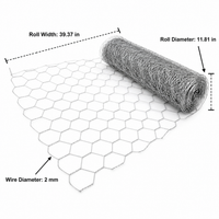 Hexagonal Wire Dog Fence, Galvanized Chicken Wire Mesh, 70x90mm Opening, Low Carbon Steel Silver Dog Fence for Livestock
