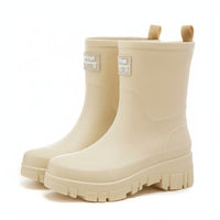 Wear-Resistant Ankle-High-Calf Rain Boots Easy to Clean Women's Ankle-High Calf Rain Boots Fashionable Design Fashion Rainboots Comfortable Insole for Kitchen Work, Outdoor, Gardening