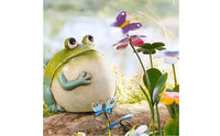 Frog Statue Weather Resistant Resin Frog Sculpture Long-Lasting for Yard