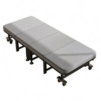Foldable Rest Bed Upholstered Adjustable Head Cot Tubulars  Frame Rest Furniture for Office