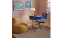 Pen Slot Adjustable Student Desk and Chair Set Ergonomic Design Height Adjustable School Desk Side Hook Children's Study Table and Chair Sturdy & Long-Lasting for Students, Training Center