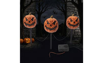 Pumpkin Stake Lights Light-up Jack-O'-Lantern Stake Lights Pumpkin Decoration with Stakes Battery-Operated Yard Decorations