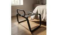 Black Metal Bed Assist Stool Cylindrical Bedside Standing Aid Flat Platform Bedside Stool Compact for Bedroom