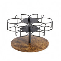 Tumbler Organizer with Wooden Base Countertop Tumbler Holder Rack Stylish Rotating Cup Organizer for Collectors, Kitchen