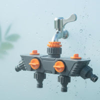 4 Outlet Hose Splitter Easy to Install Garden Splitter Individual Shut off Valves Hose for Yard